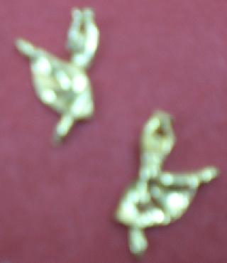 boutons breloque danseuse metal doré