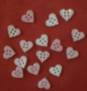 boutons coeur mosaique rose